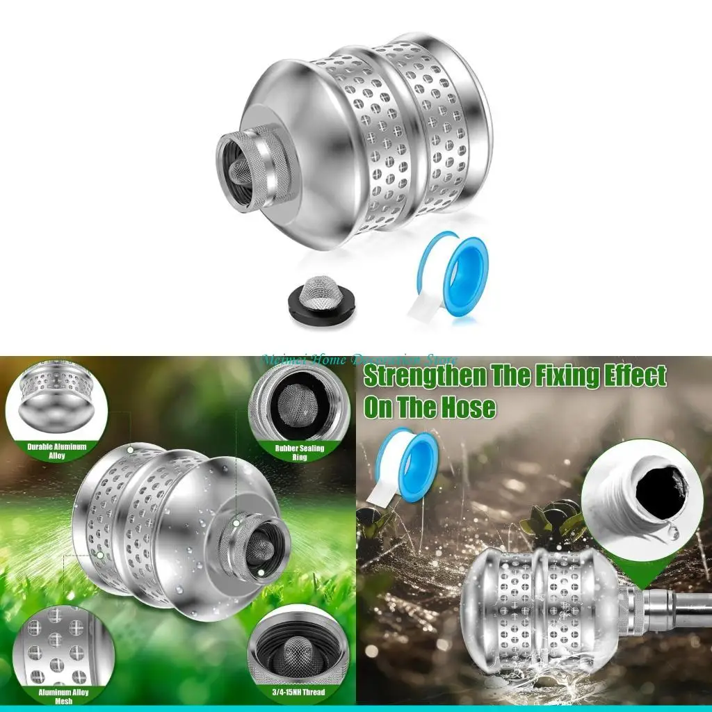 

H7BF Алюминиевая насадка-барботер с 40-дюймовой защитной лентой, шланговая резьба 3/4 дюйма для эффективного полива клумбы