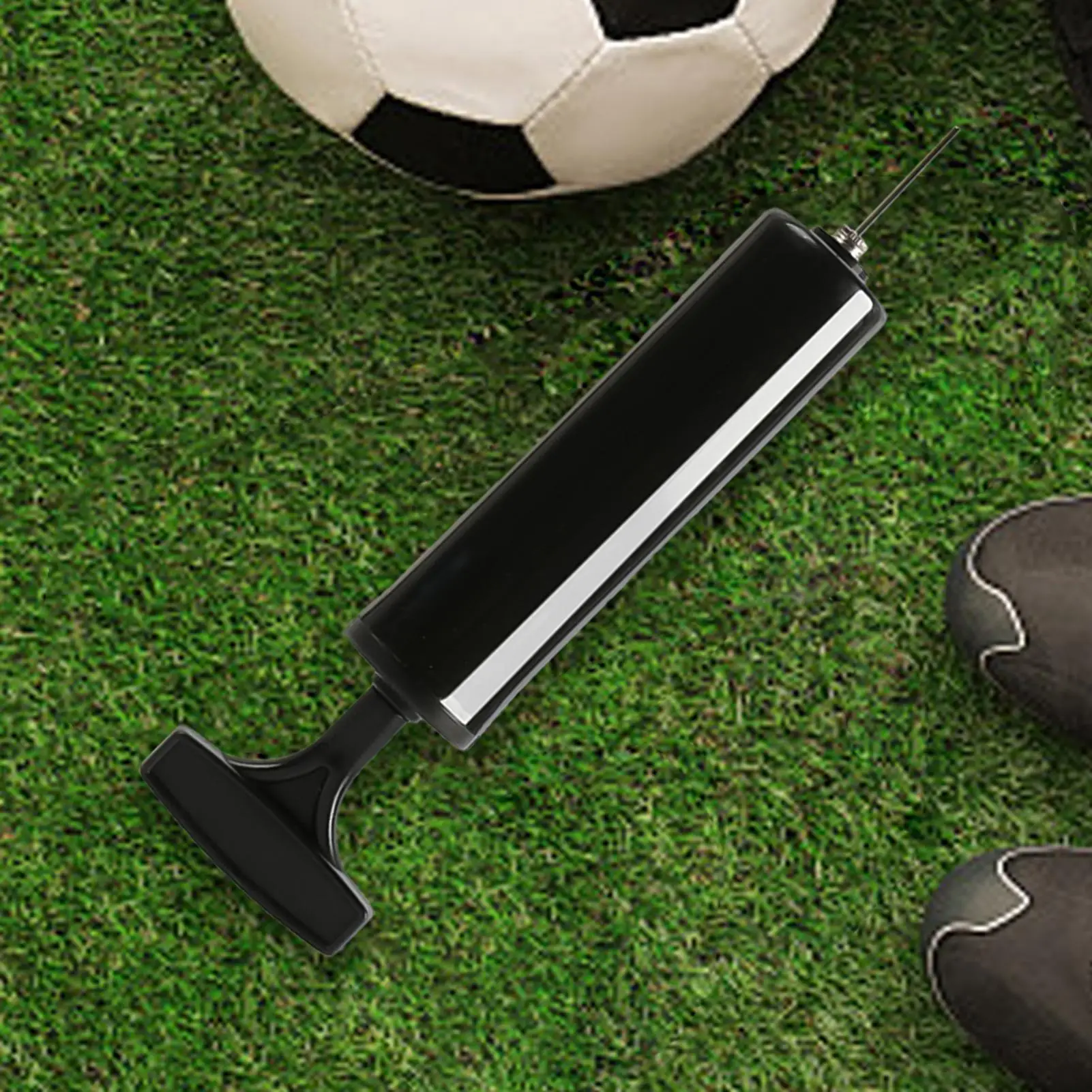 ปั๊มลมจักรยานพร้อมเข็มสูบลมอเนกประสงค์สำหรับฟุตบอลฟุตบอลแหวนว่ายน้ำลูกบอลชายหาดอุปกรณ์จักรยาน