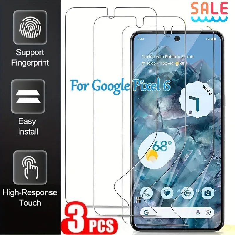 

3Pack TPU Hydrogel Film Screen Protectors for Google Pixel 6A 7A 9 Pro XL 6/7/8 Pro 8A Fingerprint Compatible with Easy Install