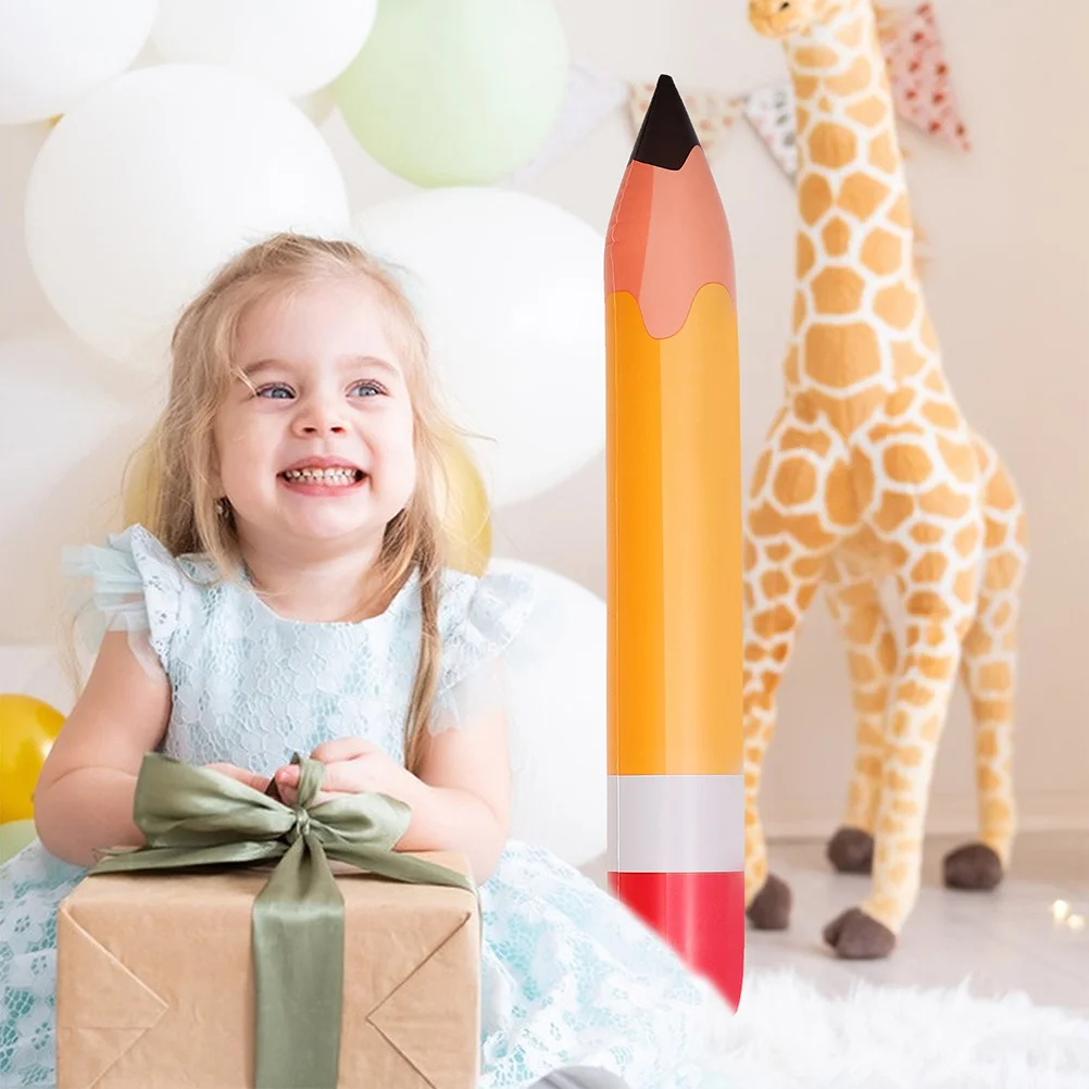 

7Pcs Back to School PVC Inflatable Pencils Jumbo Pencil Balloons Classroom Party Decorations Bright Color Props