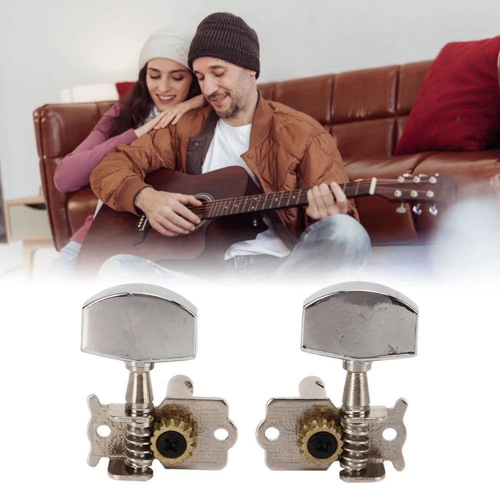 3L3R Configuration Guitar Tuning Pegs Silver Lightweight Open String Tuning Pegs Metal Folk Guitar Tuning Pegs For Guitarists