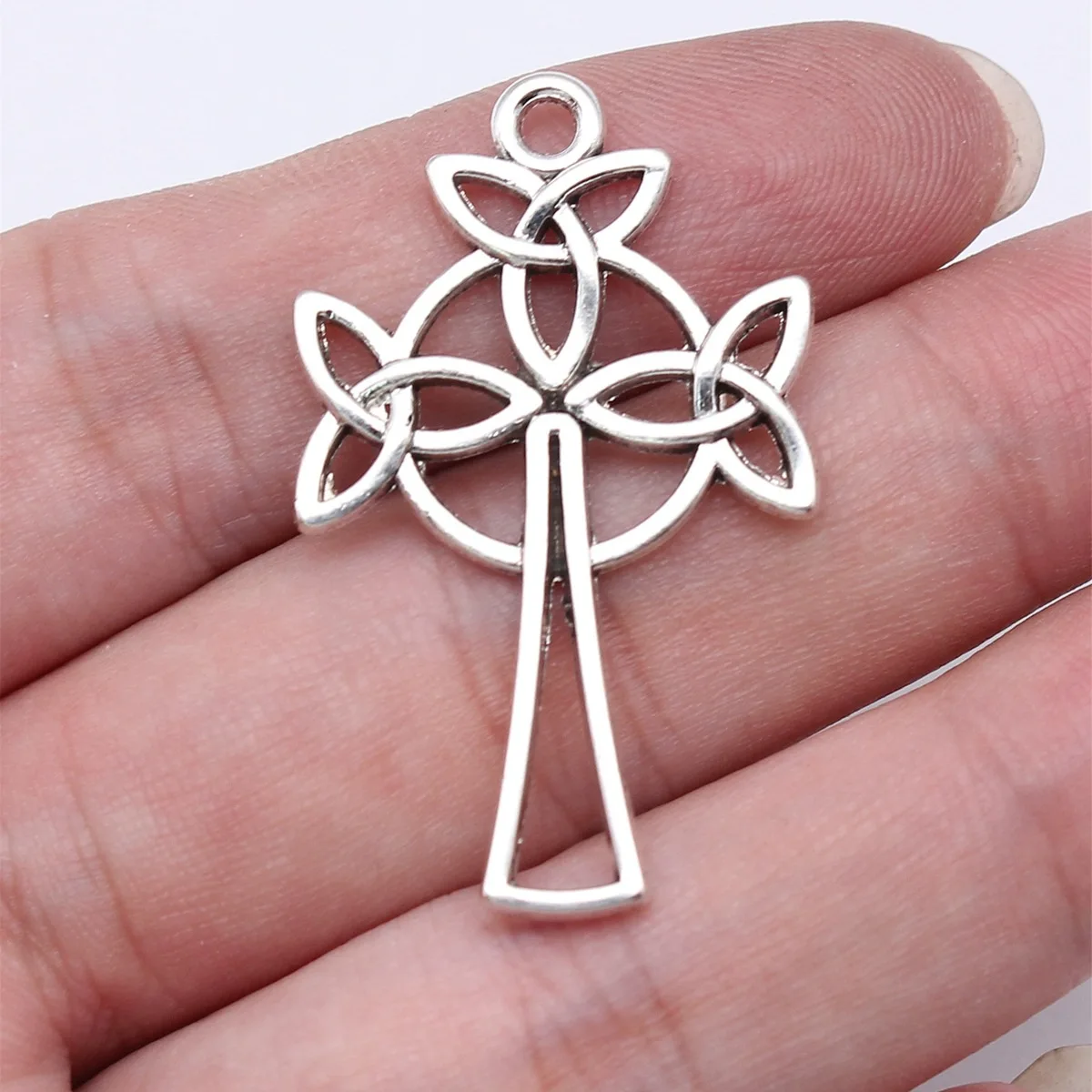 WYSIWYG 10pcs 24x39mm Antique Silver Color Celtic Knot Cross Charms Pendant For DIY Jewelry Making Jewelry Craft Findings