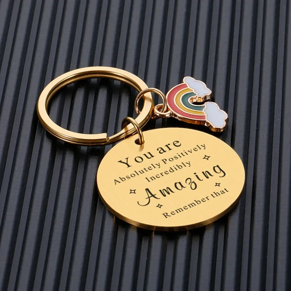 Inspirational Keychain You Are Incredibly Amazing Keyring for Female Boss Cowoker Friend Motivational Birthday Christmas Gifts