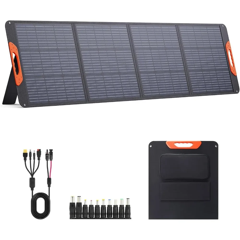 200 Watt Portable Solar Panel, 200W 20V Foldable Solar Charger, 23.5% High Efficiency IP67 Waterproof 4 Kickstands