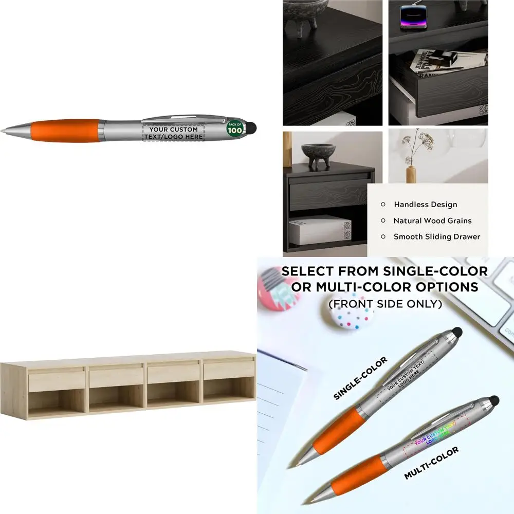 

Набор персонализированных шариковых ручек на заказ, упаковка из 100 черных чернил, идеально подходит для офисов, школ и бизнеса