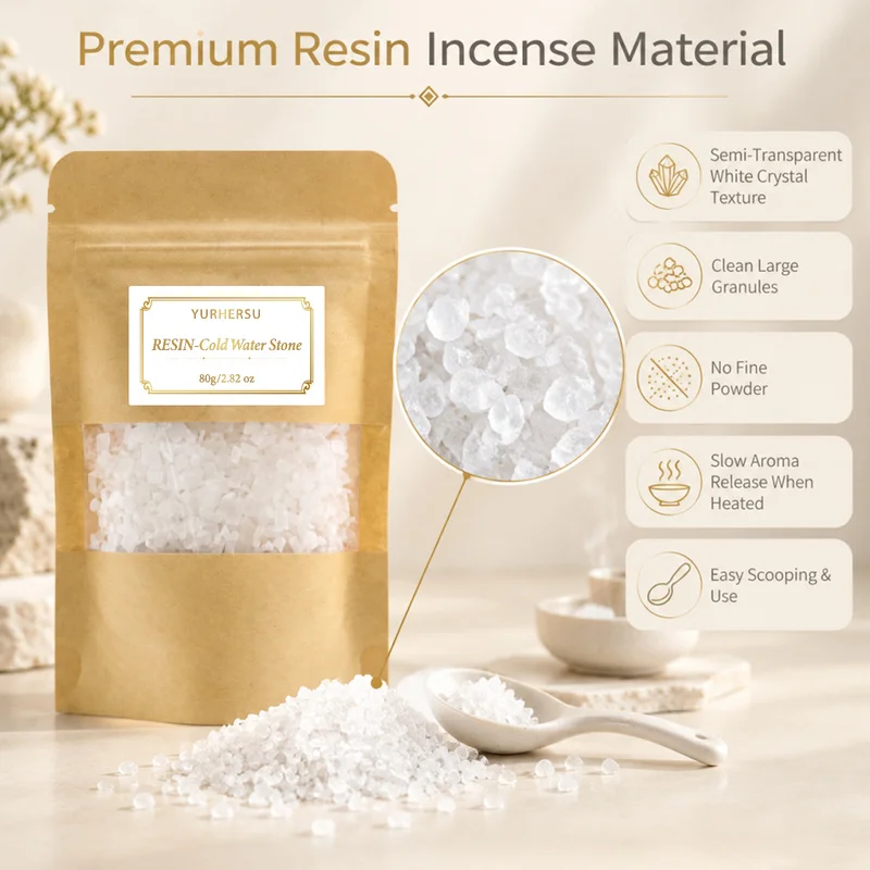 Resin Incense - Cold Water Stone，Pure Handmade Melted Rosin-Like Frankincense, Suitable for Air Purification