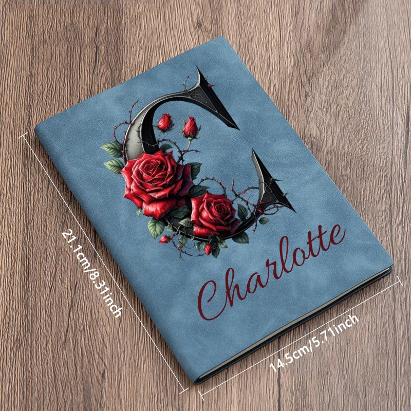 Leather Notebook Diary Birthday Month Flower Custom Name Custom Notebook Woman's Personalized Journal Mother's Gift