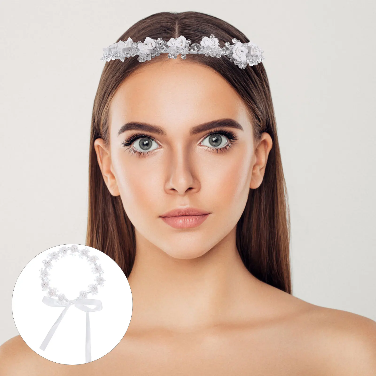 

White Crystal Flower Headband Women Women Headbands For Hair Wedding Bridal Hair Accessories Party Prom Girls Headbands