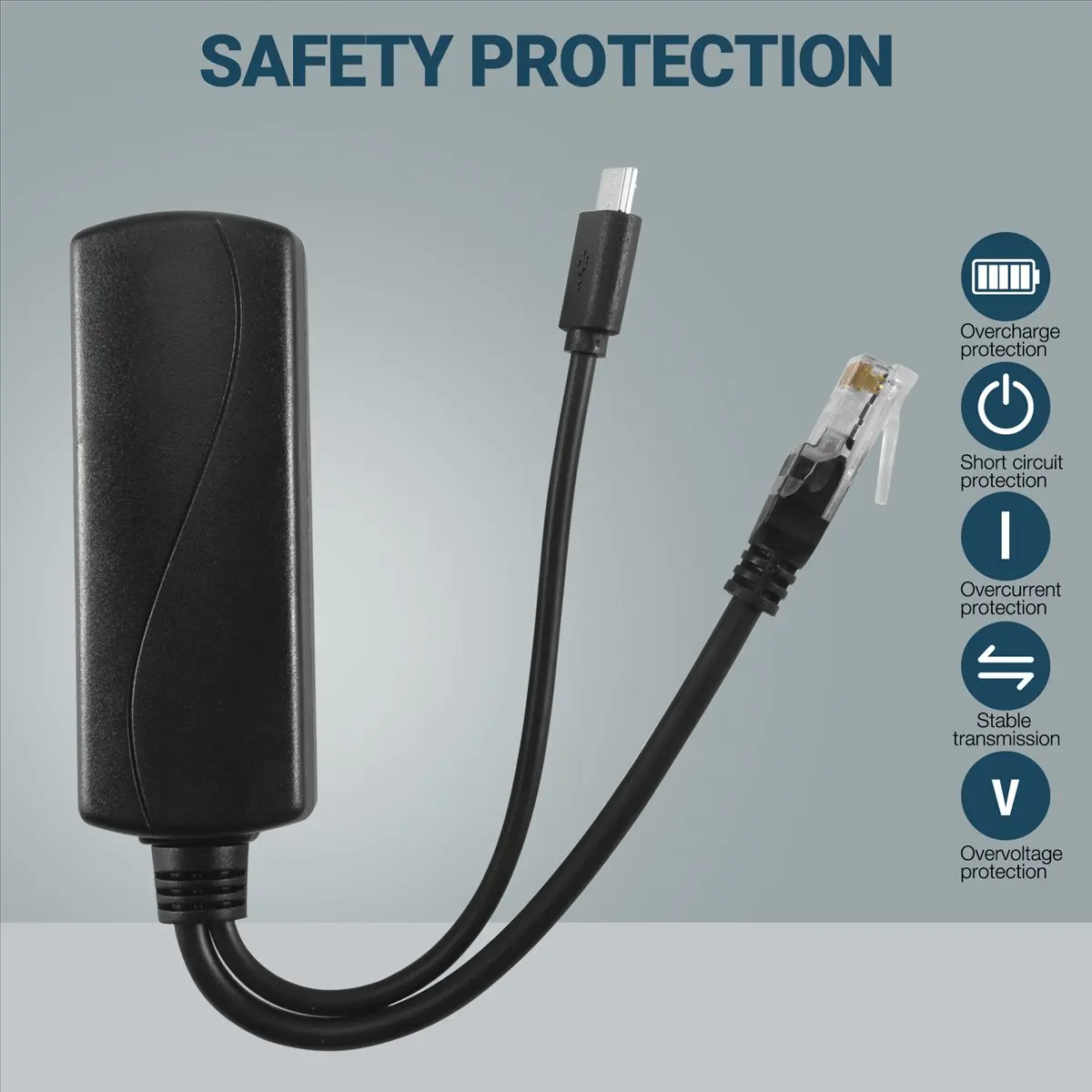 High-quality PC accessories in Stock Micro-USB POE Splitter 48V to 5V2A/3A Mini USB Power Supply Standard