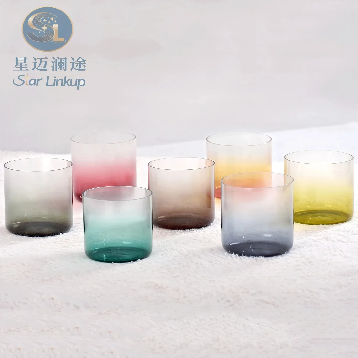 Star Linkup 7pcs Chant Alchemy Crystal Singing Bowl Sanskrit Sound Healing Instrument for Yoga Sound Bath Meditation Chakra Balancing Stress Relief Spiritual Energy Therapy