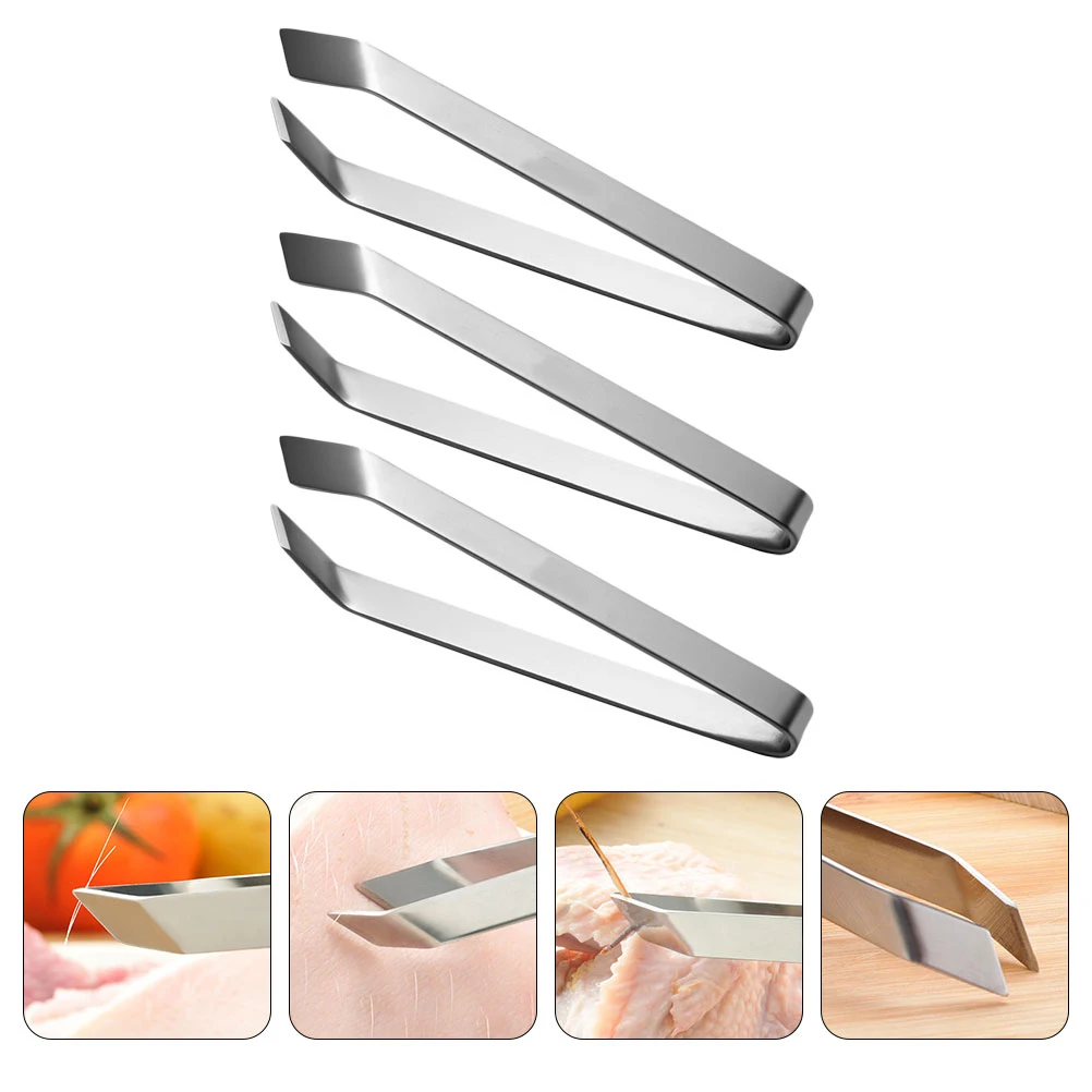 

3pcs Stainless Steel Cooking Tweezers for Fish Bones Chicken Kitchen Tools Removal Food Safe Easy Clean