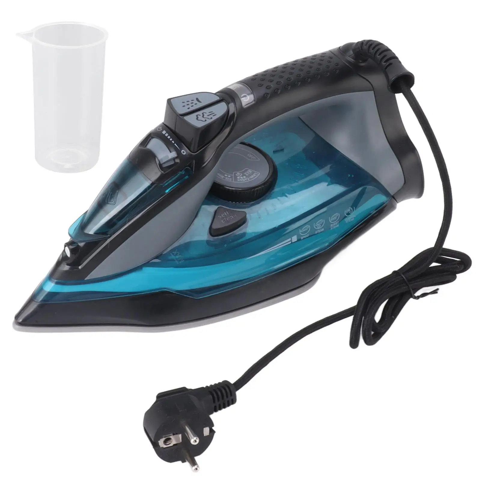 220V Steam Iron with EU Plug - Wet & Dry Temperature Control, 380ml Tank for Home for garment Care