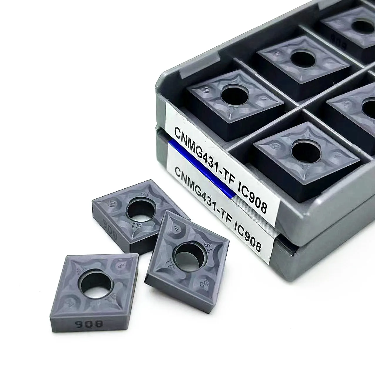Herramientas de torneado externo interno, cortador de torno de inserción de carburo CNMG120404 TF IC907 CNMG120408 TF IC907, 10 piezas