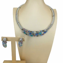 Newest Jewelry Dubai Costume Jewelry Beautiful Stones Necklace for Women Christmas Gift FHK15507