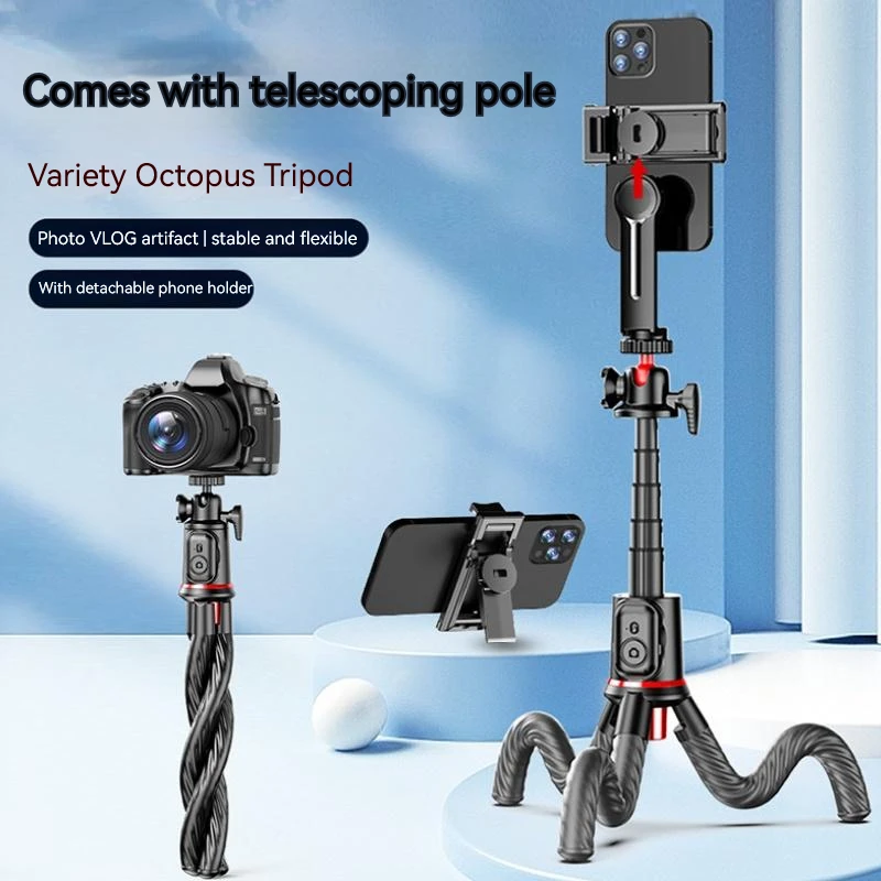 Selfie Stick Phone Tripod Stand Extendable Portable and Flexible Octopus Tripod for Smartphone and Camera with Wireless Control