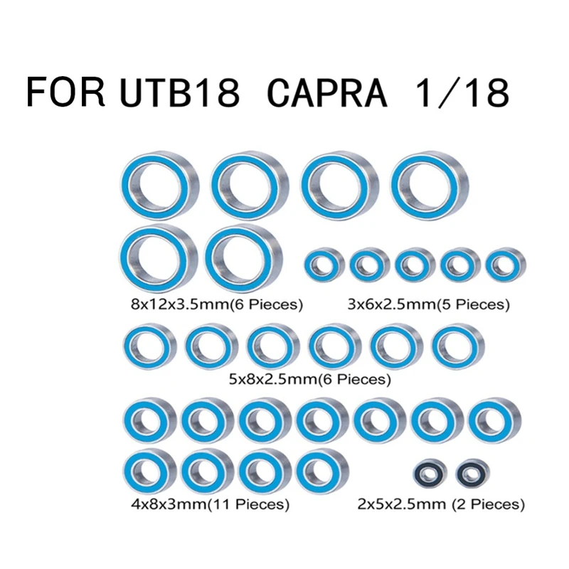 Kit di cuscinetti a sfera sigillati in gomma da 30 pezzi per Axal UTB18 Capra 1/18 RC accessori per parti di aggiornamenti per auto