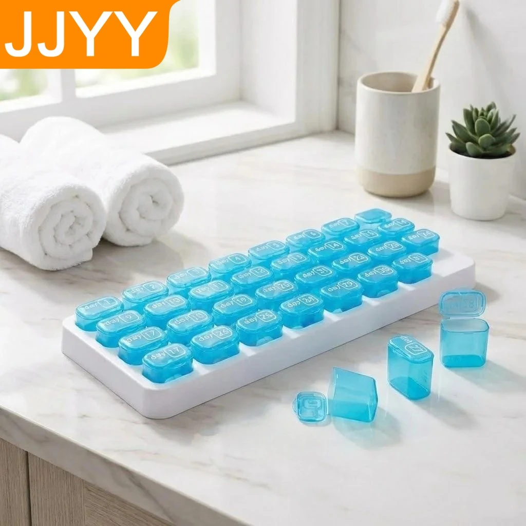 

1Set 31Pcs Keyboard Design Pill Case Multi Compartment Medication Organizer for Daily Use Travel Vitamin Storage
