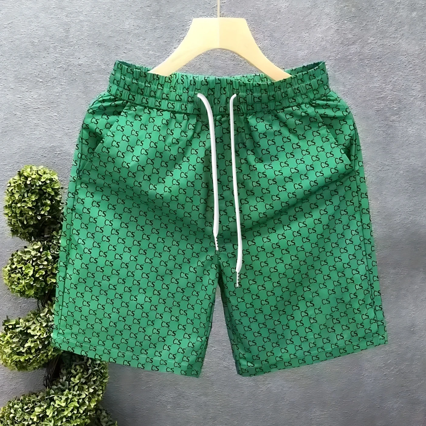 

Летние высококачественные мужские повседневные быстросохнущие пляжные шорты CS с полным принтом CS, удобные гибкие мото шорты свободного покроя