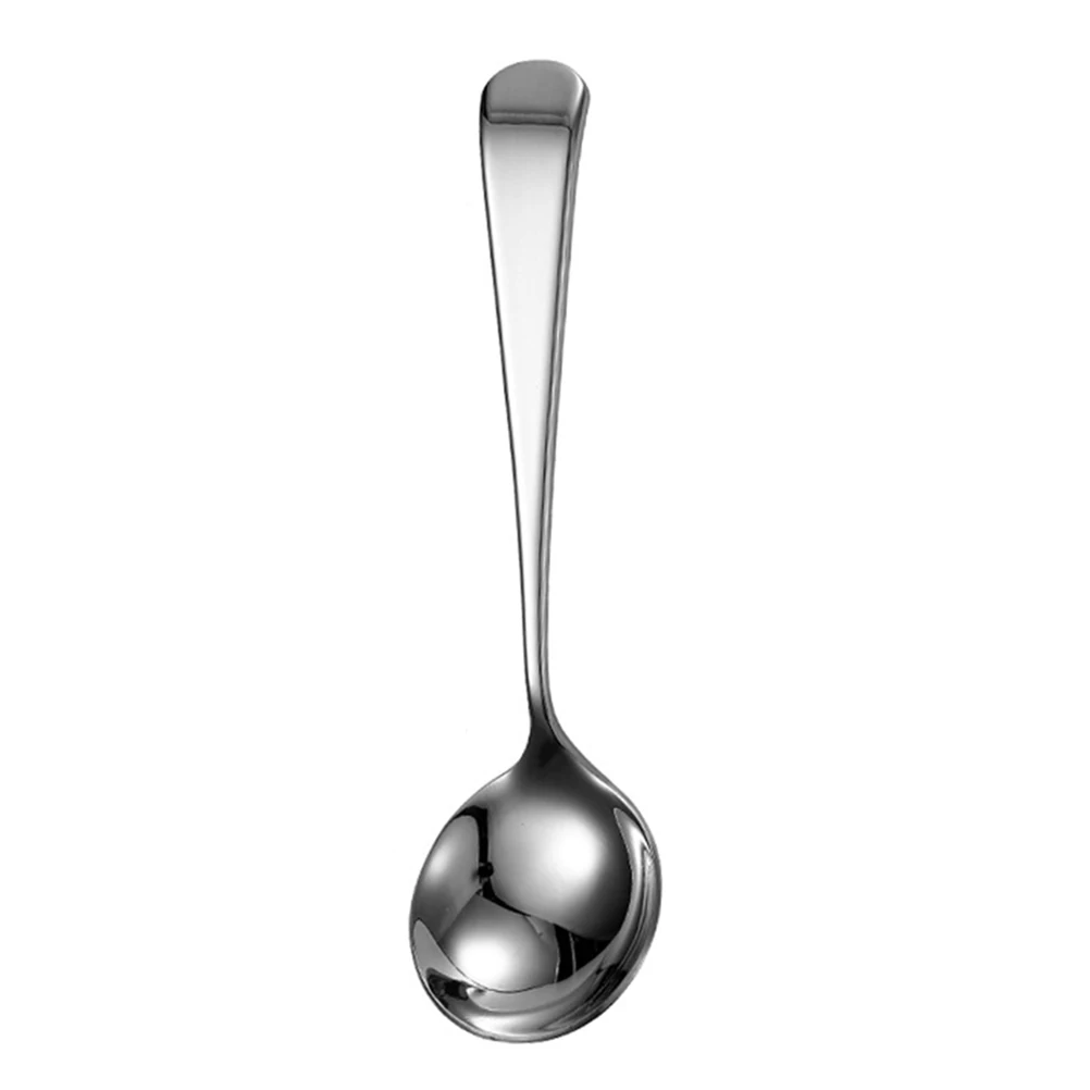 

Stainless Steel Spoon Dinner Spoons Silverware Only for Soup Serving Long Stirring Mixing Long-handled