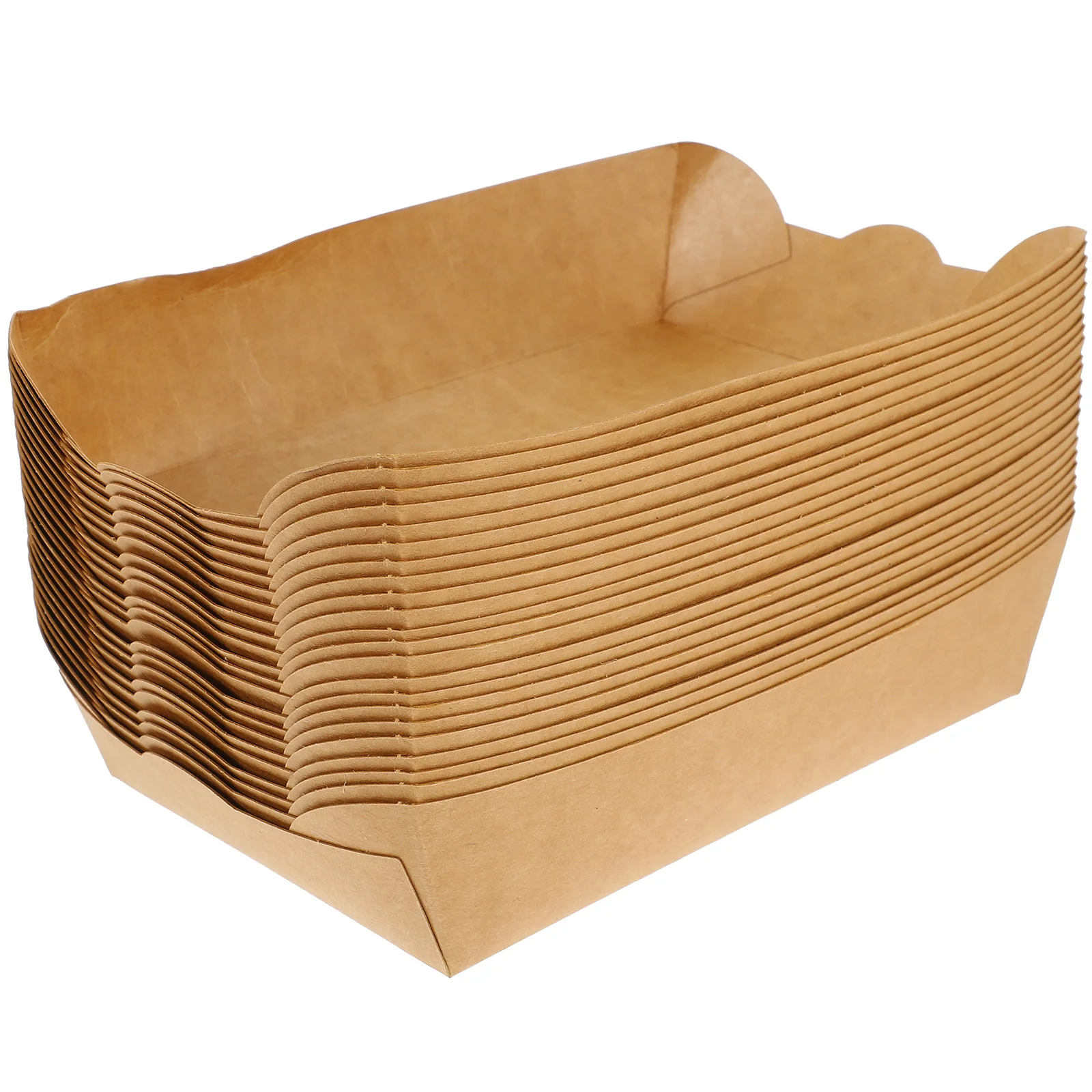 

100 Pcs Oil-proof Paper Boat Boxes 16x11x4 3cm Food Containers Frying Chicken Holders Takeout Snacks Packaging Box Kitchen
