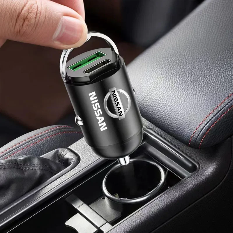 Car Charger Type C Fast Charging USB Ports Adapter For Nissan Nismo Tiida Sylphy Teana X Trail T30 T32 Almera Qashqai J10 J11 view 5