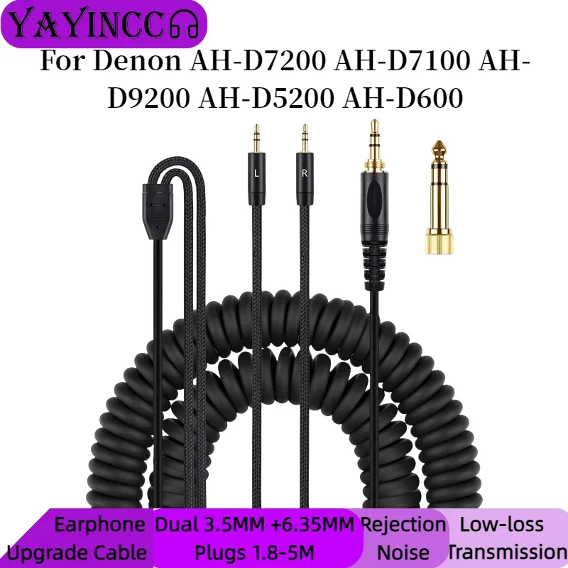 

YAYINCC Replacement Audio Cable (Dual 3.5mm Plugs Version) For Denon AH-D7200 AH-D7100 AH-D9200 AH-D5200 AH-D600 Headphones ，