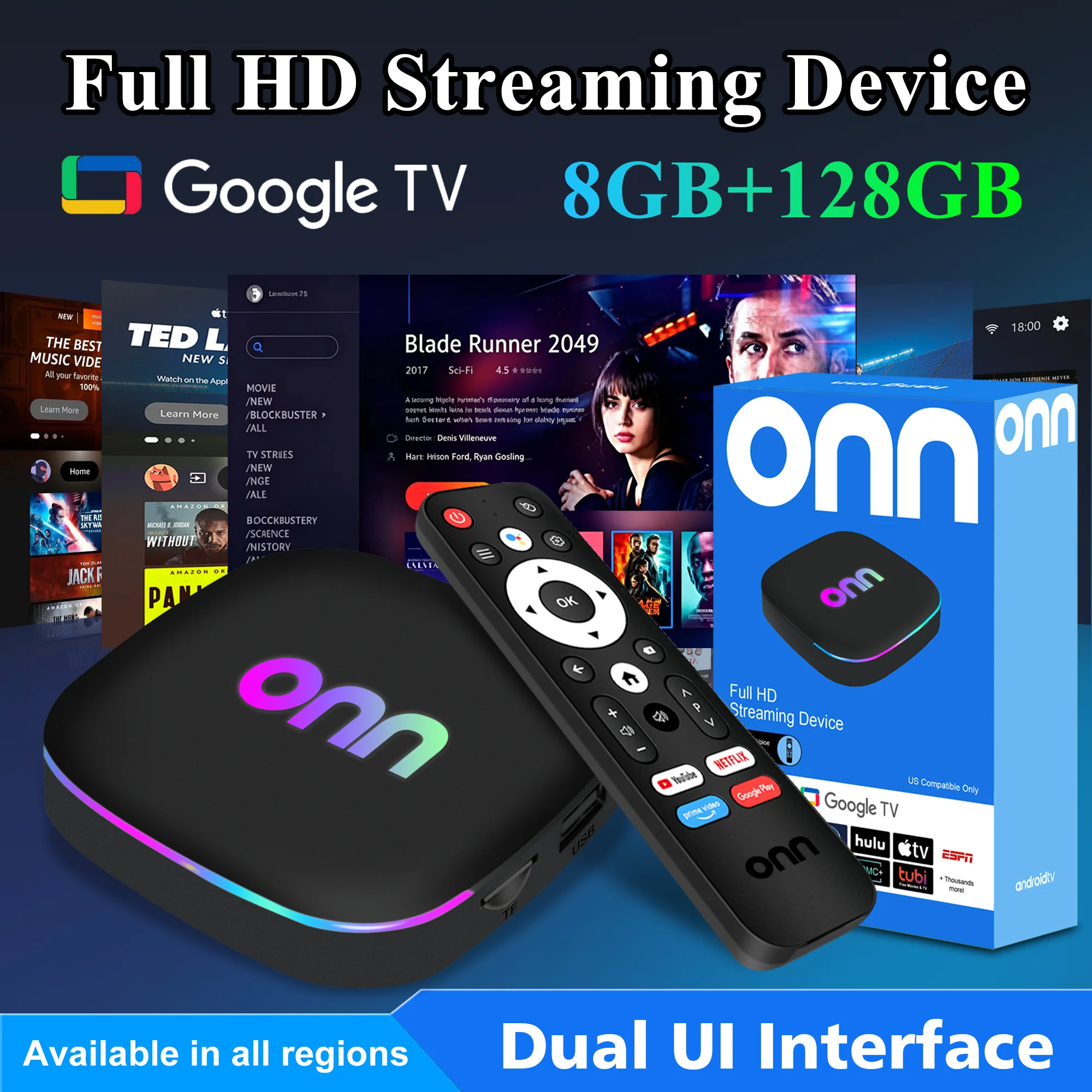 Home Cinema Youtube - Boîtier Android ONN Budget pour Streaming,