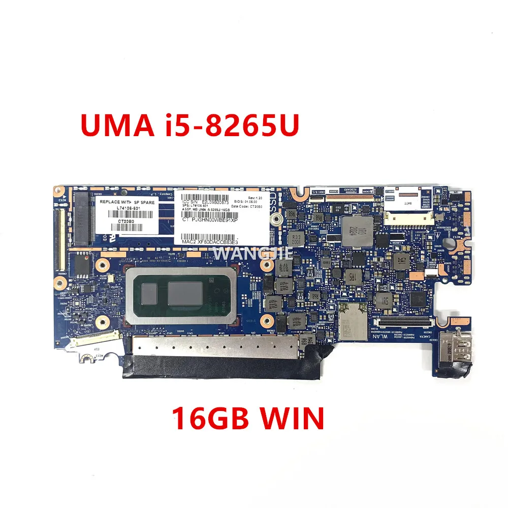 HP, Dragonfly HSn-I32C, L74106-601, L74106-001,uma i5-8265U, 16GB,win 6050a3074401,100% 用の完全にテストされたラップトップマザーボード