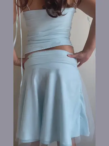 Женский летний комплект топ и юбка  Floral Mesh