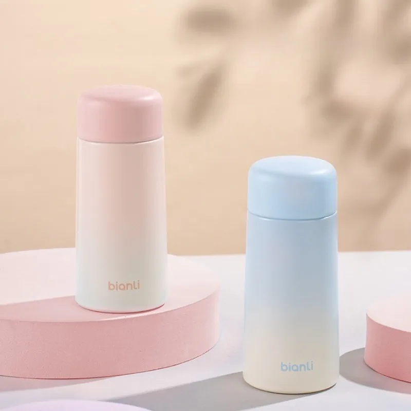 150ml Matte Gradient Insulated Bottle 316 Stainless Steel Mini Thermos, Portable Pocket Vacuum Flask For Travel & Daily Use