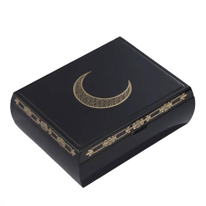 Juego creativo de botellas de Perfume con estampado de luna creciente, caja de madera, quemador de incienso árabe transfronterizo, caja de regalo, caja de recuerdos de negocios