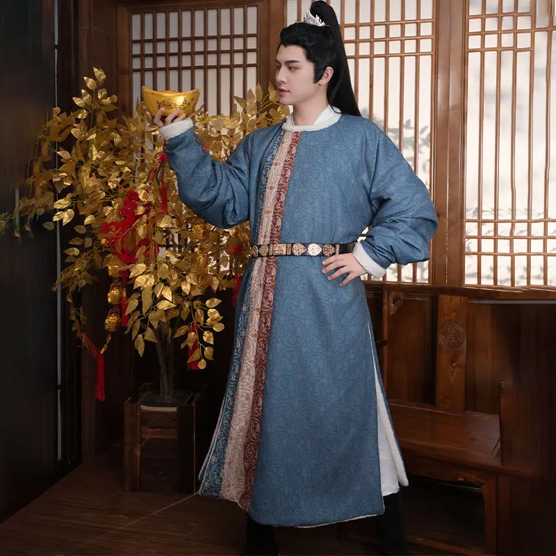 Hanfu Guan Shanyue Tang-Robe de veludo com gola redonda, robe de inverno, estilo antigo, original, cavaleiro diário