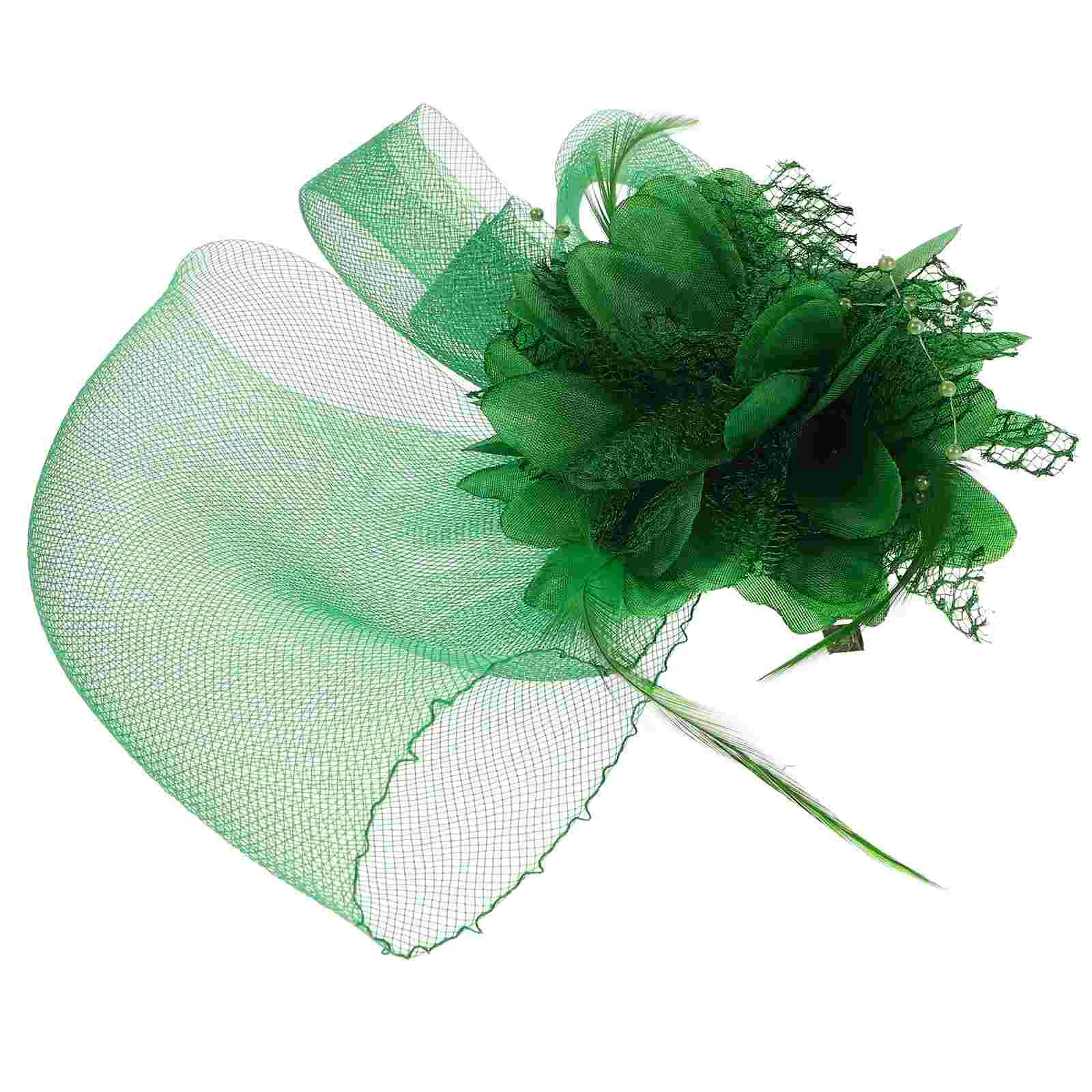 1 pcs Elegant Bridal Headpiece Green Flower Headband Romantic Fascinator Hat Headband for Women Versatile for Wedding