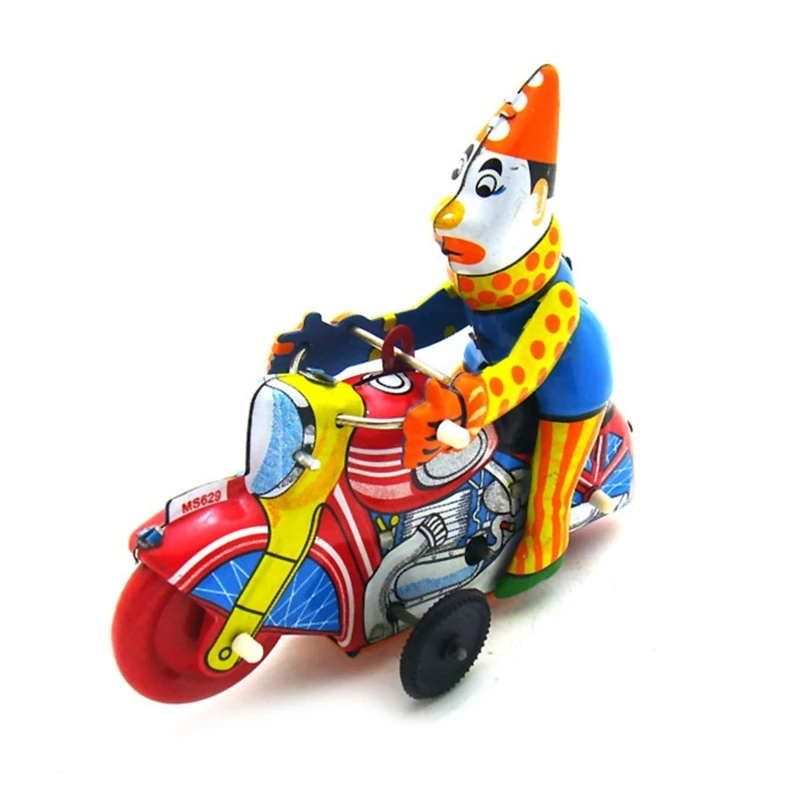 Spanish Clown Car Tin Toy Photography Props Vintage Collectible Kids Gift