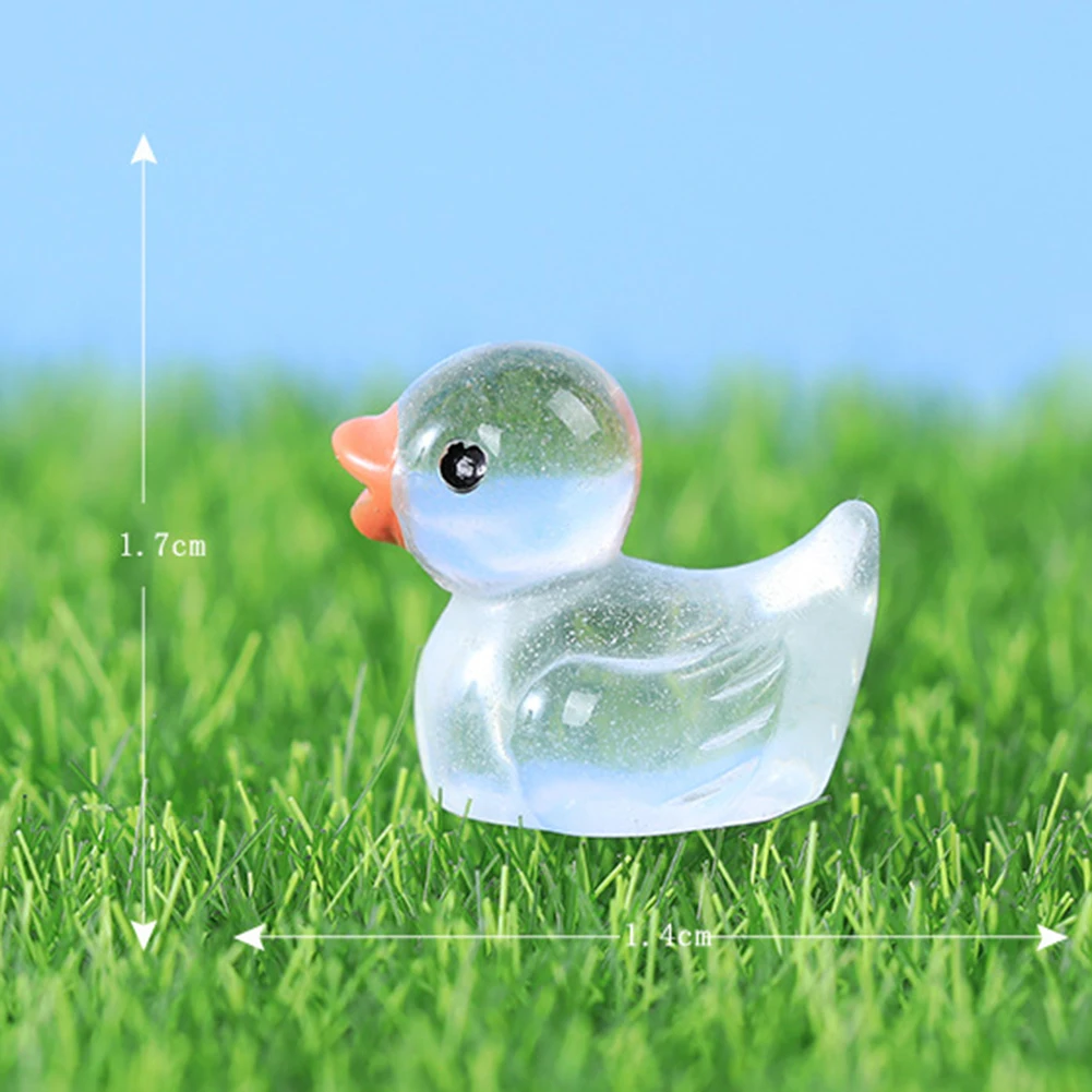 1 Set Fluorescent Duck Rose Transparent 50pcs Green Landscape Decor Light Red Miniature Figures Ornament Purple