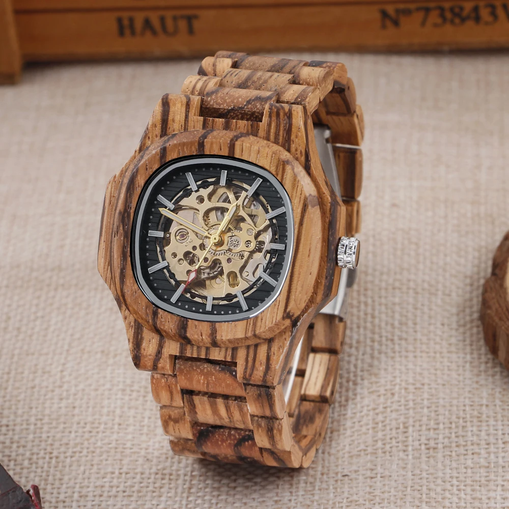 

Классические легкие модные деревянные мужские и женские часы для отдыха, лучший подарок, роскошные стильные полые механические мужские часы