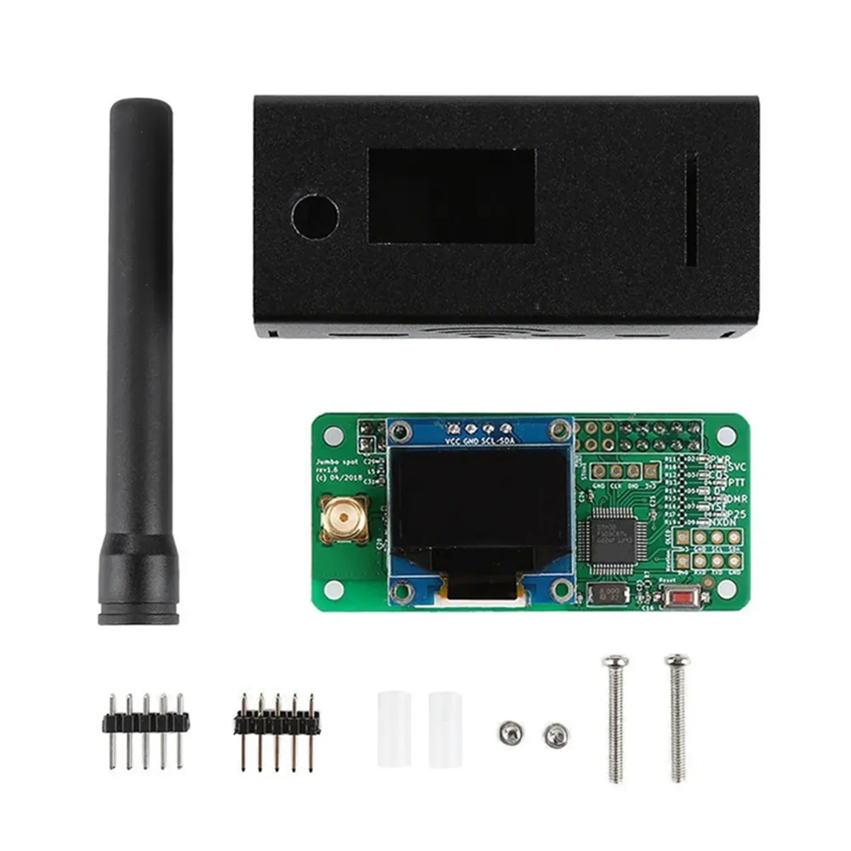 For Raspberry Pi +P25 DMR YSF NXDN Assembly MMDVM Expansion Board+Oled Screen+Casing+Antenna Hotspot Support Accessories