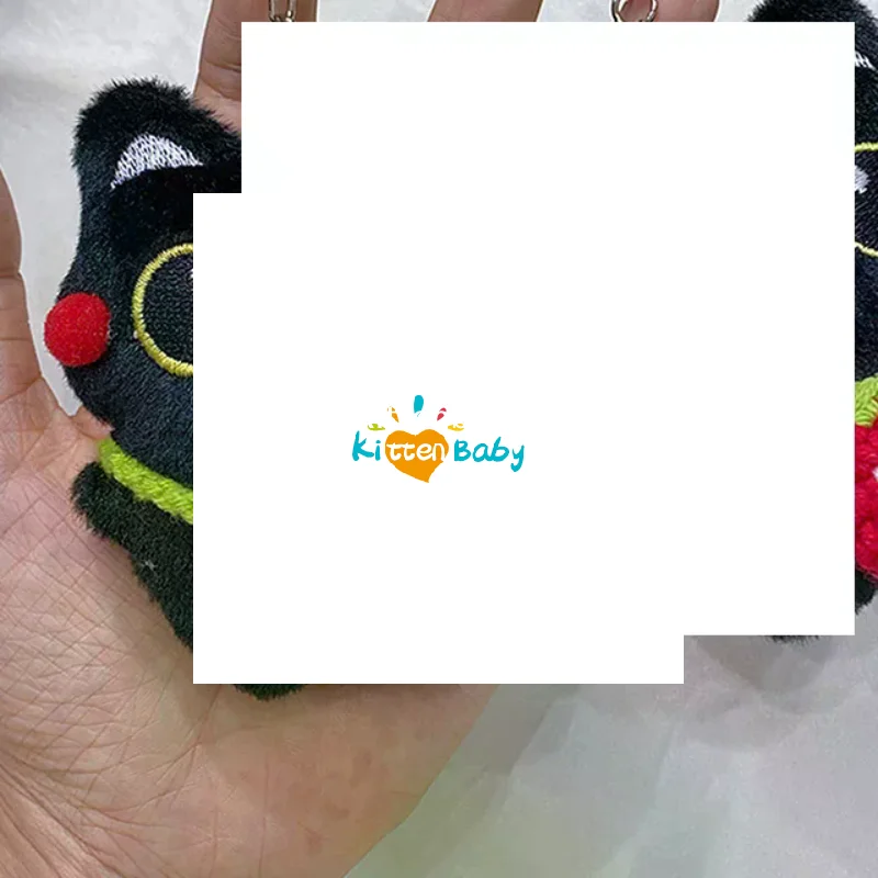 لطيف الكرتون الأسود القط دمية المفاتيح قلادة على ظهره حلي معلقة سيارة كيرينغ الاطفال هدية