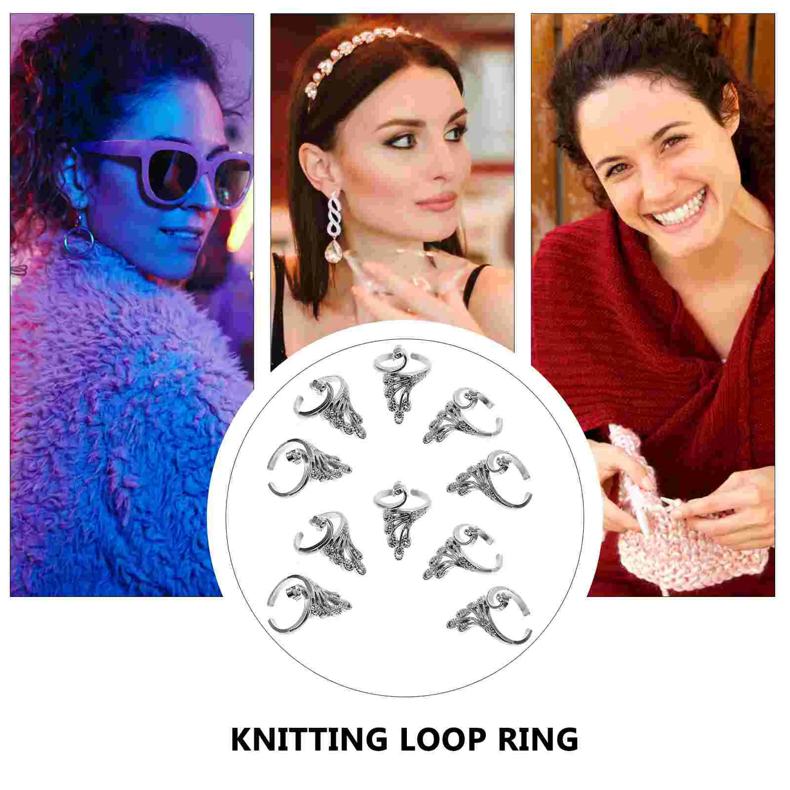 Haakring Gehaakt Pauw Vingerornament Multifunctioneel Open Retro Design Delicate Decoratie