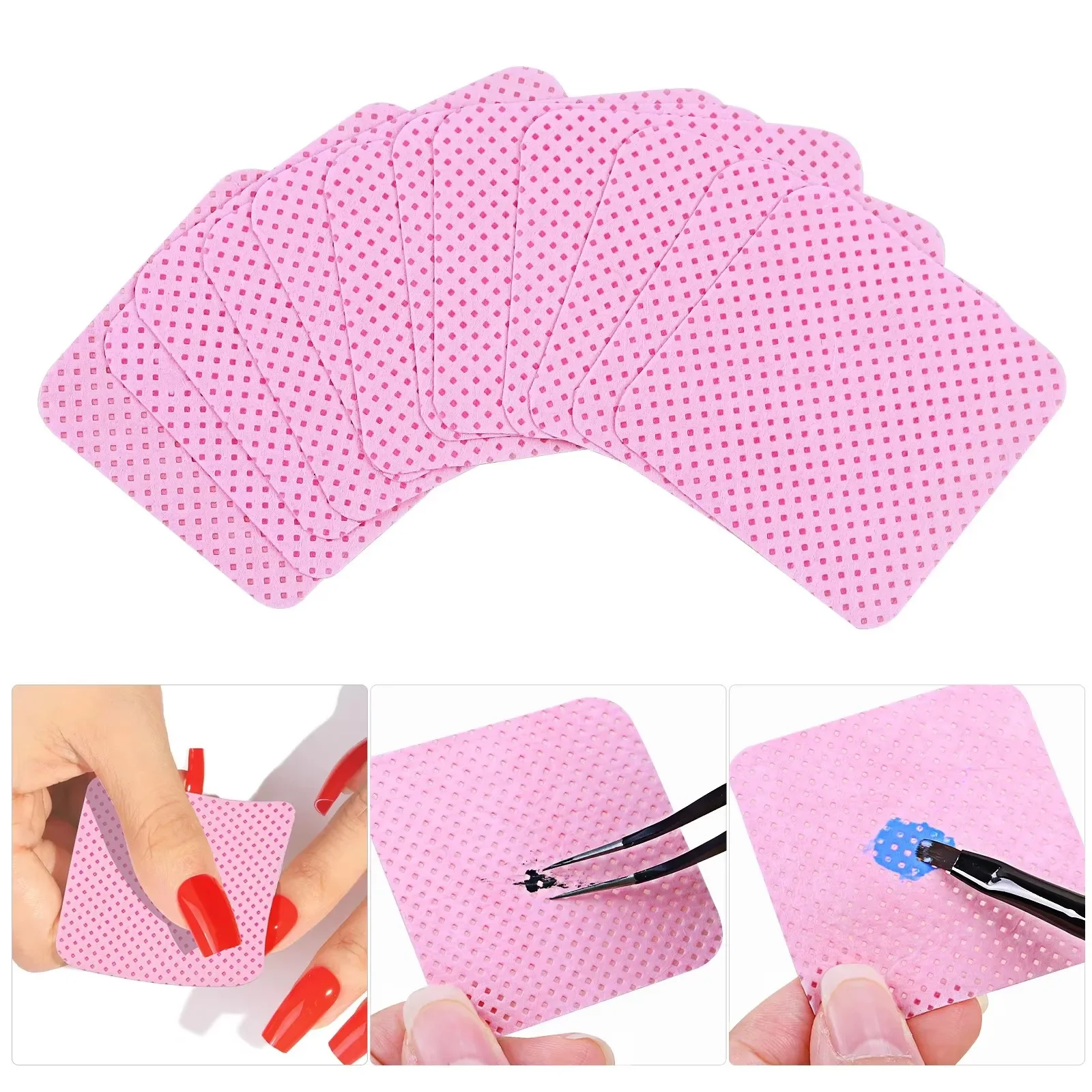 Nail Polish Remover Wipes Nail Cleaning Pads, Non Woven Nail Pads For Women GirBeauty Salon