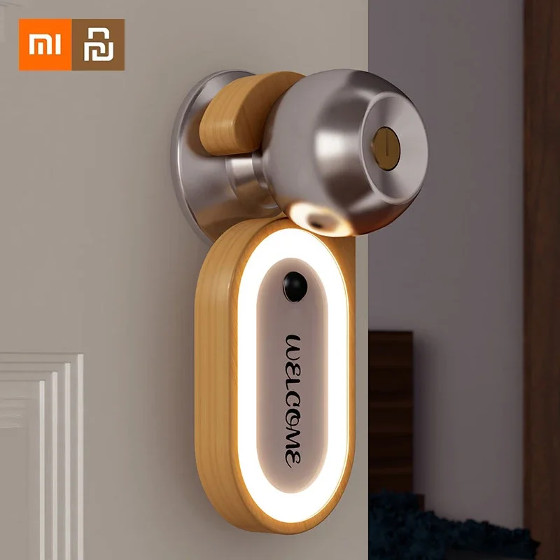 Xiaomi Youpin Body Sensor Light Message Board Wooden Soft Lamp Night Light Creative Hook Bedside Kitchen Cabinet Night Light