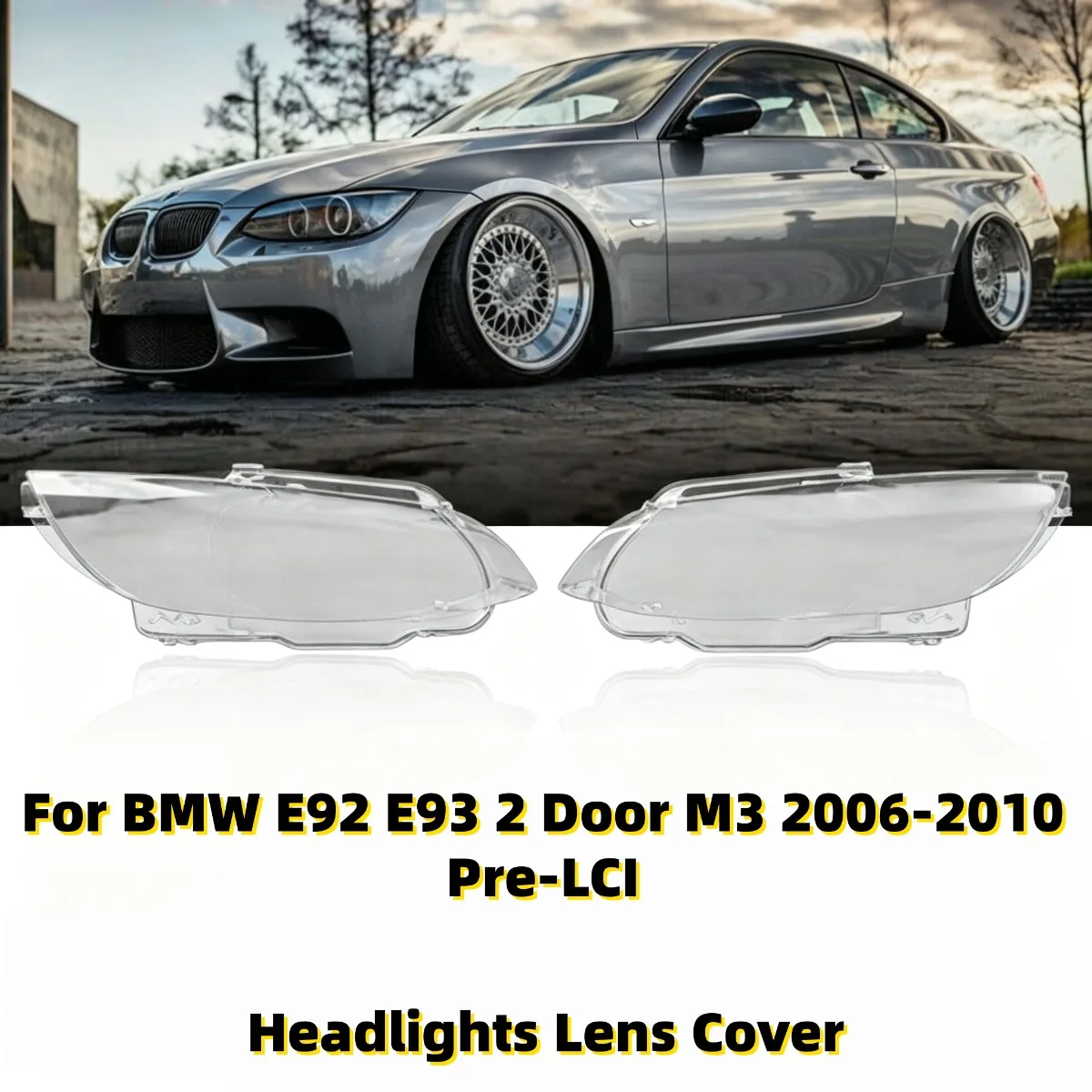 Image of 2 Stück Frontscheinwerfer-Gehäuseabdeckung für BMW E92 E93 2-Türer M3 2006-2010 Pre-LCI