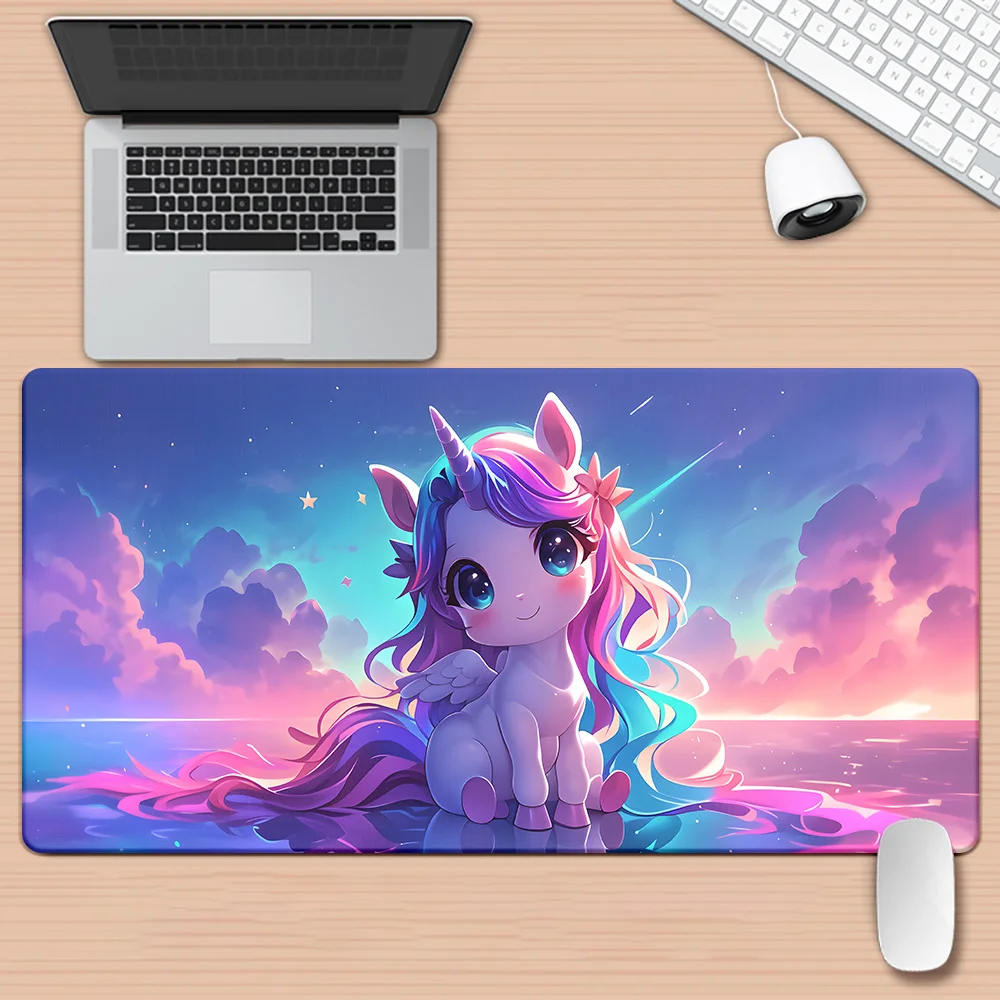 Pretty Unicorn Patterns HD Printed Pad for Desk, Multi Functional Mousepad, Keyboard Gaming Mouse Mats