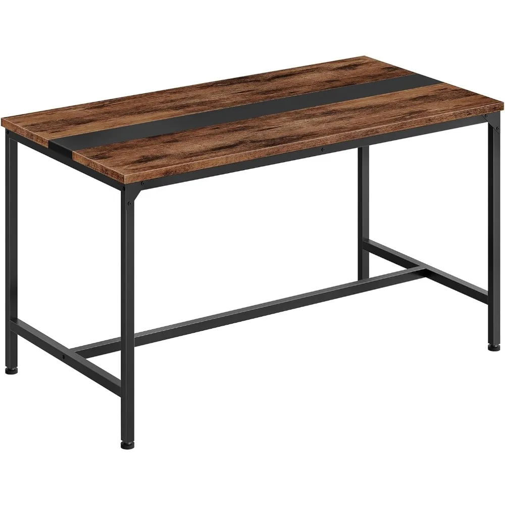 

47.2'' Dining Table, Rectangle Color-Blocked Kitchen Dinner Table, for 6 People, Writing Desk, for Dining Room, Living Room, Off