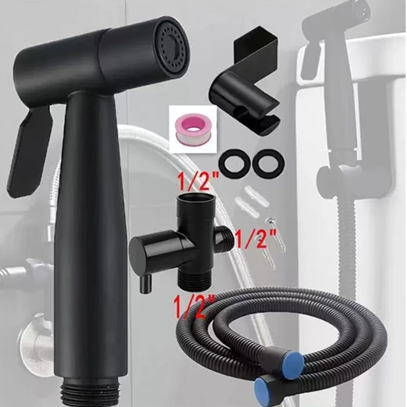 Handheld Toilet Bidet Sprayer Set Kit Stainless Steel Hand Bidet Faucet for Bathroom Hand Sprayer Shower Head Self Cleaning