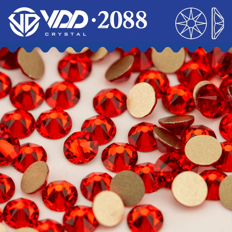 VDD 013 Siam SS16-SS30 2088 Rhinestones Crystal High Quality AAAAA 8 Big 8 Small Flatback Stone DIY Crafts Nail Art Decorations