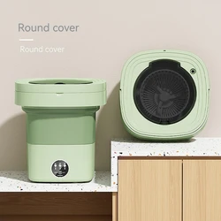 6L Portable Folding Washing Machine with Spin Dryer Big Capacity For Socks Underwear Panties Washer Household Mini Washing