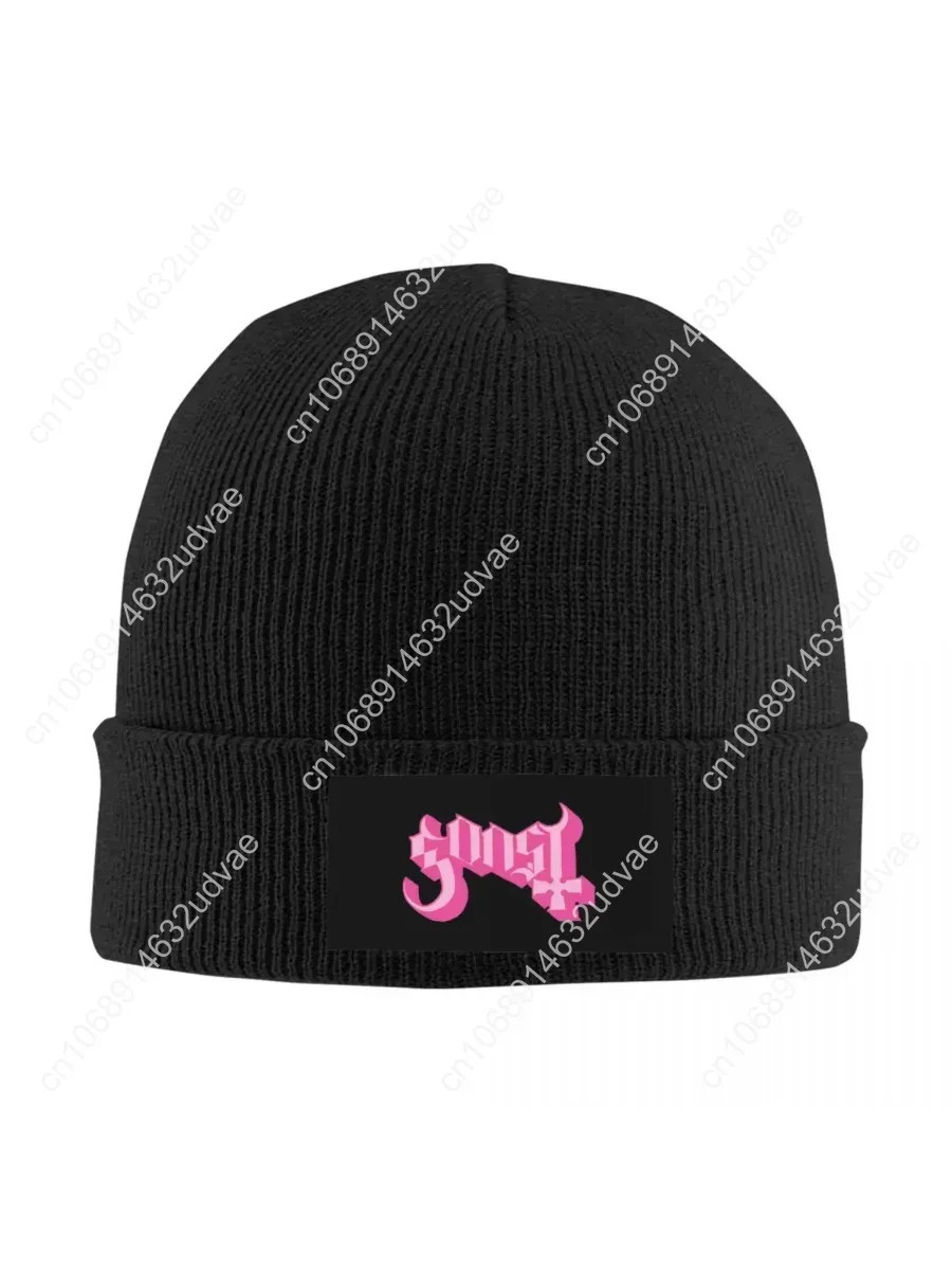 

Ghost Meme Pink Knitted Hat for Women Men Skullies Beanies Winter Hat Acrylic Music Hip Hop Melon Cap
