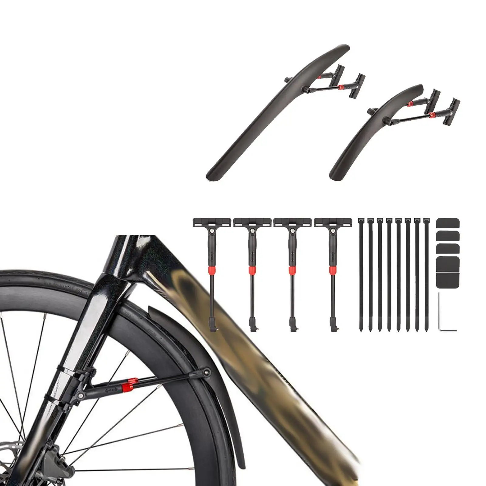 Road Bike Front Rear Fenders Replacement Bicycle Mud Guards Bicycle Mudflaps for Fittings Road Bikes Accessories Riding Outdoor