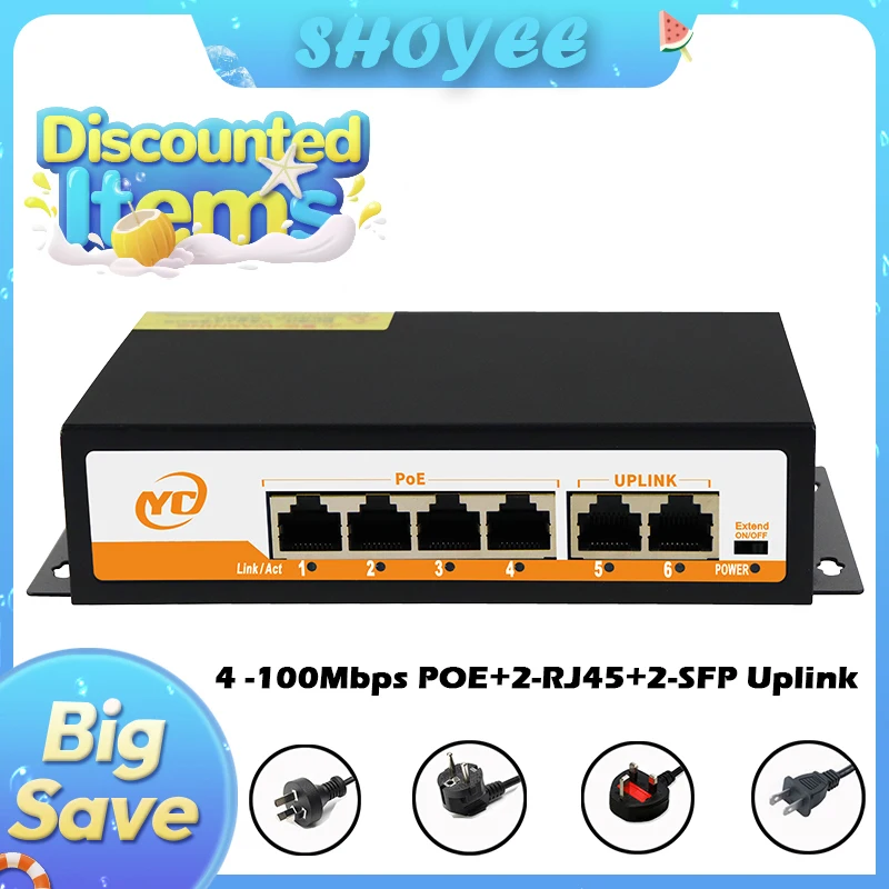

Новый 6-портовый Ethernet-коммутатор POE RJ45 с интеллектуальным управлением 802.3af/at, неуправляемый Plug and Play, для IP-камеры/NVR